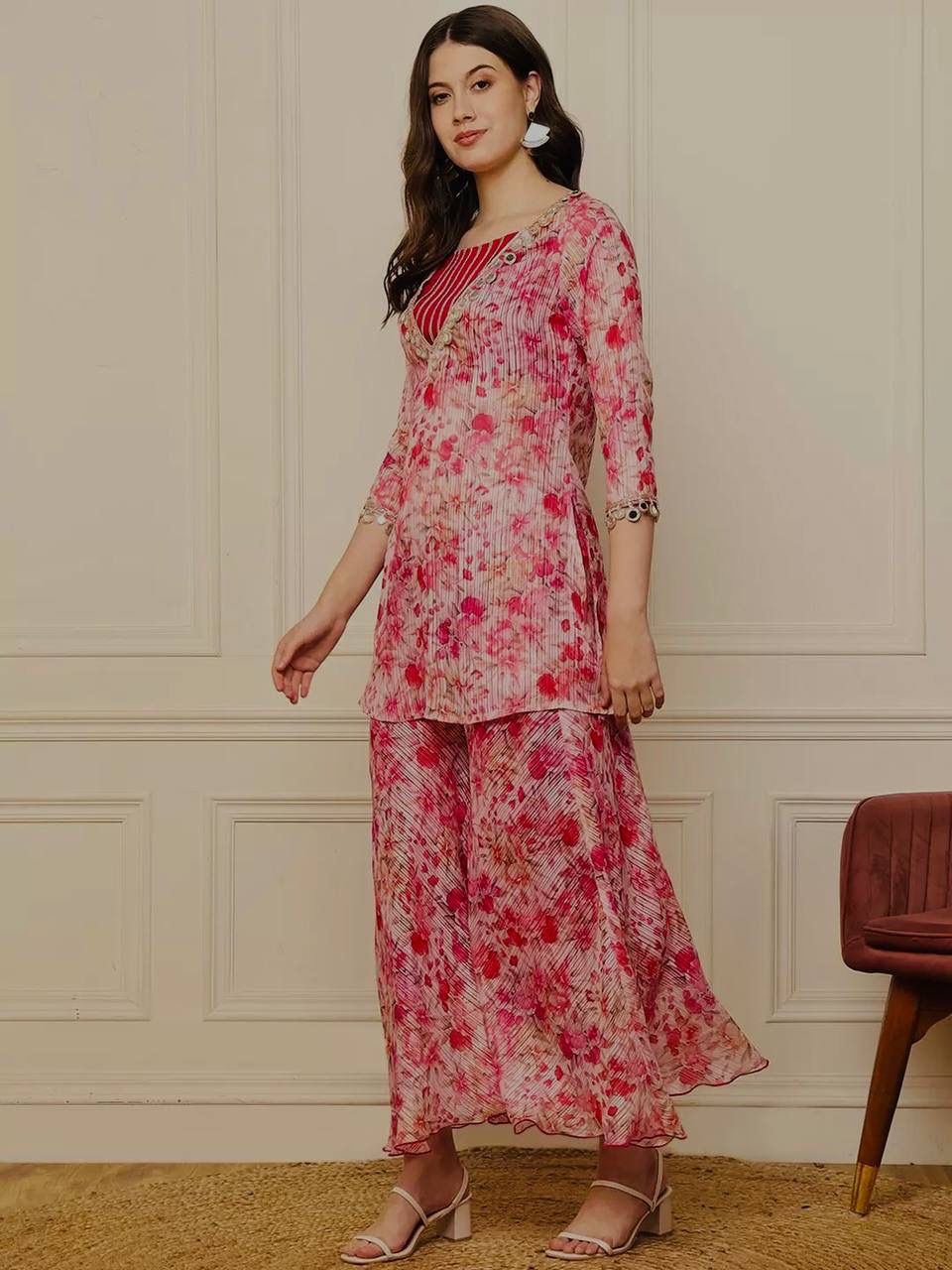 Pink Dhamal Jari Digital Print Mirror Work Salwar Suit | Jump Suits, Salwar suit, Casual Suits, Creative suits, Designer Suits, Palazzo Suits, Party Wear Suits, Patiala Suits, Straight Suits