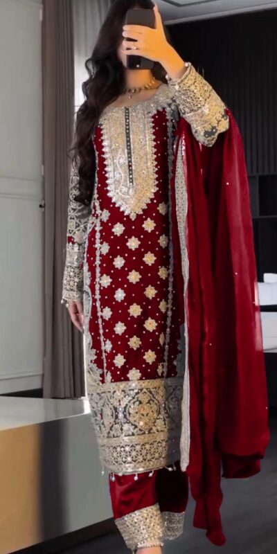 Pink Faux Georgette Embroidery Salwar Suit | Jump Suits, Salwar suit, Casual Suits, Creative suits, Designer Suits, Palazzo Suits, Party Wear Suits, Patiala Suits, Straight Suits
