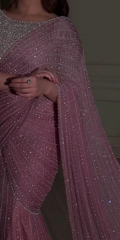 Pink Faux Georgette Sequence Saree | Sarees, Bollywood Sarees, Creative Sarees, Designer Sarees, Embroidered Sarees, Ethnic Saree, Modern Digital sarees, Party Wear Sarees