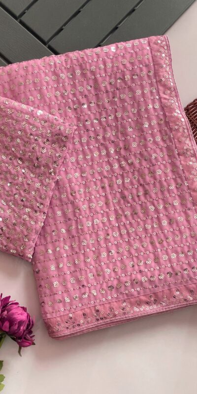 Pink Faux Georgette Sequence Saree | Sarees, Bollywood Sarees, Creative Sarees, Designer Sarees, Embroidered Sarees, Ethnic Saree, Modern Digital sarees, Party Wear Sarees