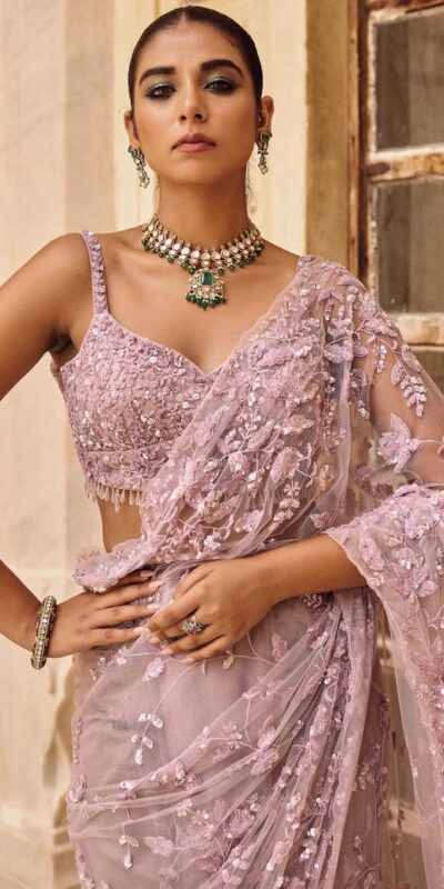 Pink Mono Net Sequins Saree | Sarees, Bollywood Sarees, Creative Sarees, Designer Sarees, Embroidered Sarees, Ethnic Saree, Modern Digital sarees, Party Wear Sarees