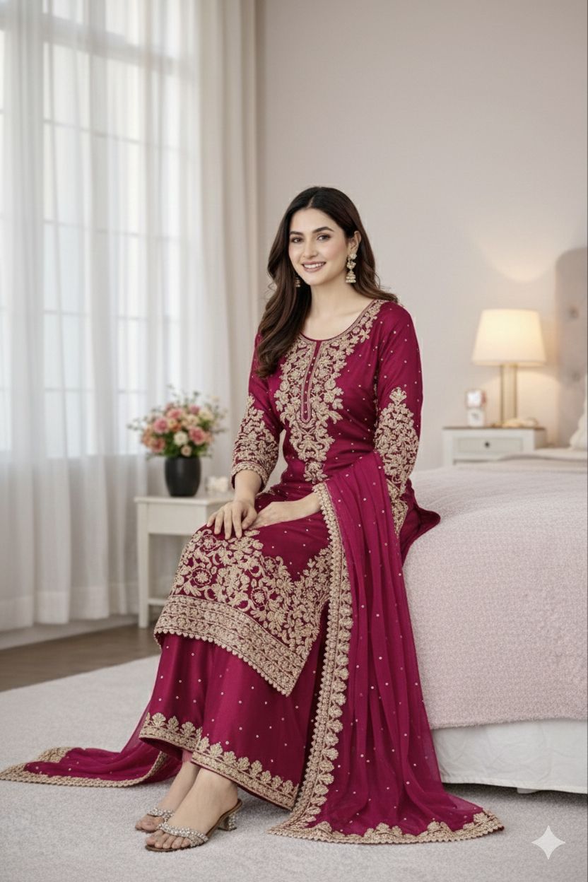 Pink Organza Silk Embroidery Work Salwar Suit | Jump Suits, Salwar suit, Casual Suits, Creative suits, Designer Suits, Palazzo Suits, Party Wear Suits, Patiala Suits, Straight Suits