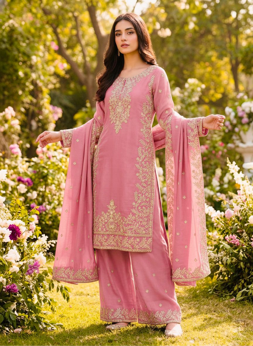 Pink Organza Silk With Sequence Work Salwar Suit | Jump Suits, Salwar suit, Casual Suits, Creative suits, Designer Suits, Palazzo Suits, Party Wear Suits, Patiala Suits, Straight Suits