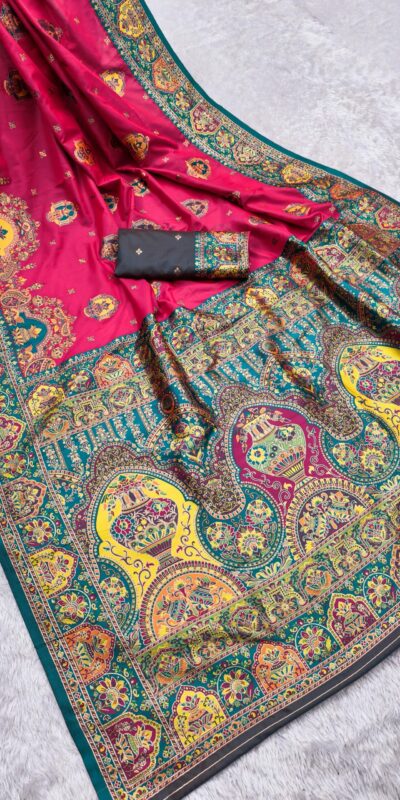 Pink Paithani Silk Border Lace Work Saree | Sarees, Bollywood Sarees, Creative Sarees, Designer Sarees, Embroidered Sarees, Ethnic Saree, Modern Digital sarees, Party Wear Sarees
