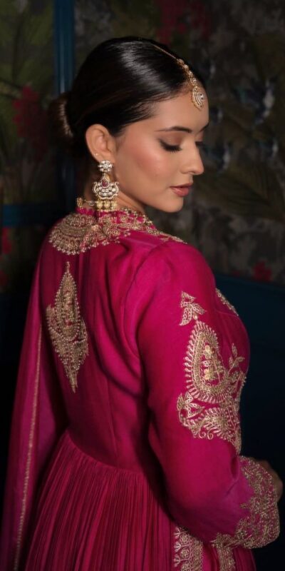 Pink Pure Chinon Embroidery Work Gown | Gowns, Bollywood Gowns, Creative Gowns, Designer Gowns, Embroidered Gowns, Party Wear Gowns