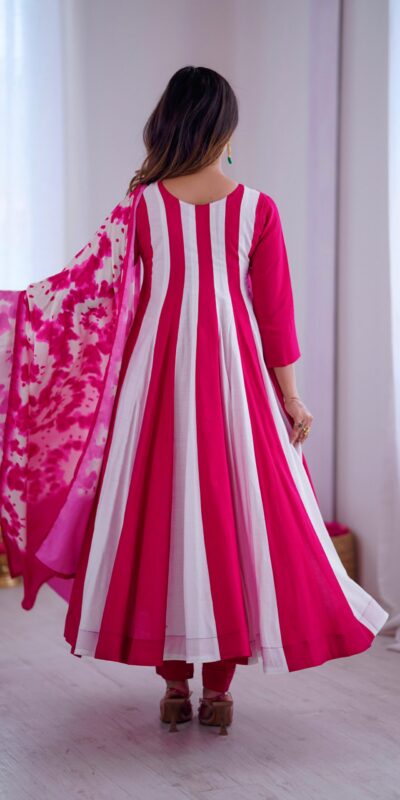 Pink Roman Silk Embroidery Work Digital Print Gown | Gowns, Bollywood Gowns, Creative Gowns, Designer Gowns, Embroidered Gowns, Party Wear Gowns