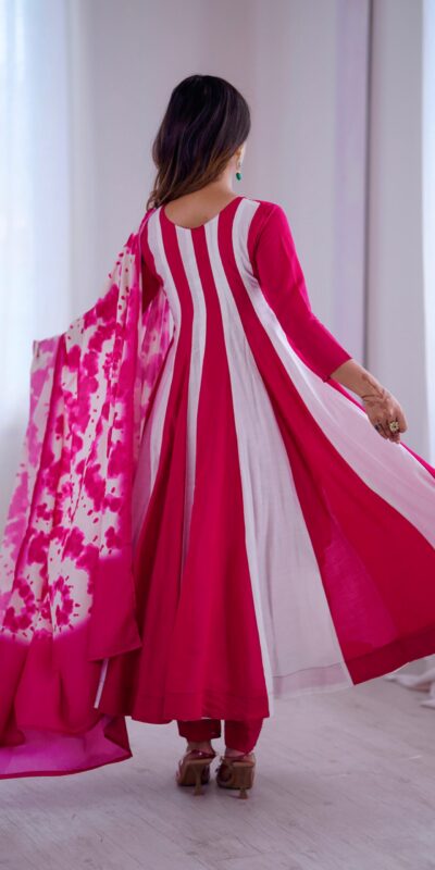 Pink Roman Silk Embroidery Work Digital Print Gown | Gowns, Bollywood Gowns, Creative Gowns, Designer Gowns, Embroidered Gowns, Party Wear Gowns