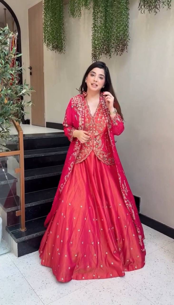 Pink Simar Embroidery Work Lehenga Choli | Lehenga, Bollywood Lehenga, Creative Lehenga, Designer Lehenga, Embroidered Lehenga, Party Wear Lehenga
