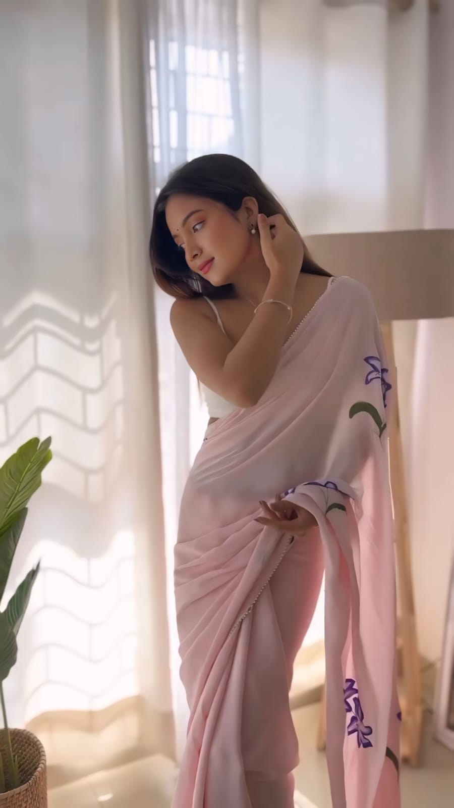 Pink Soft Georgette Silk Pari Work Saree | Sarees, Bollywood Sarees, Creative Sarees, Designer Sarees, Embroidered Sarees, Ethnic Saree, Modern Digital sarees, Party Wear Sarees