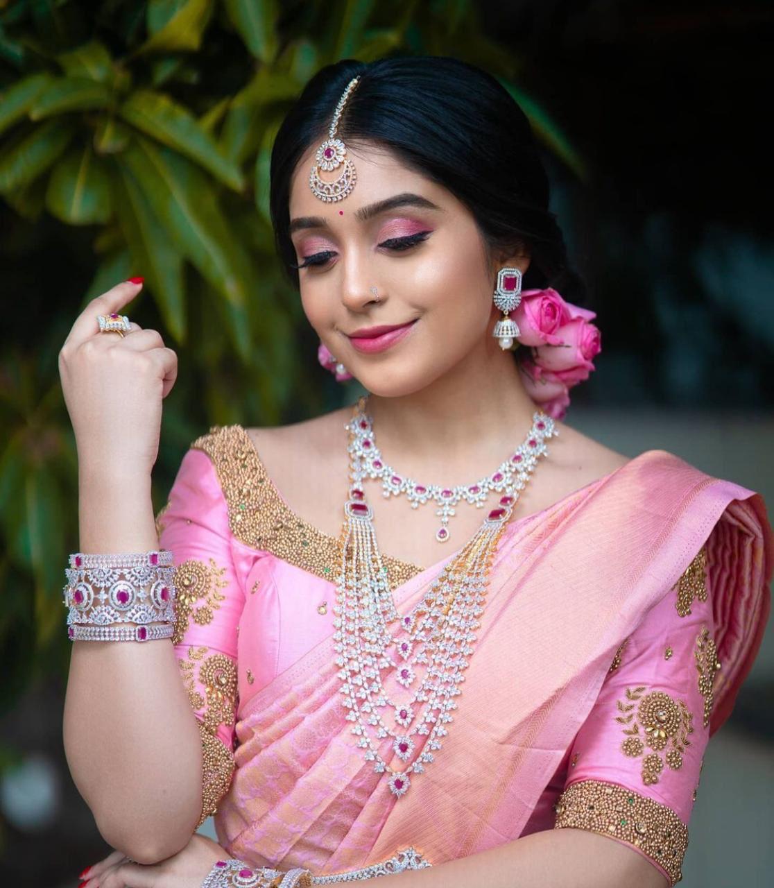 Pink Soft Lichi Silk Jacquard Border Saree | Sarees, Bollywood Sarees, Creative Sarees, Designer Sarees, Embroidered Sarees, Ethnic Saree, Modern Digital sarees, Party Wear Sarees