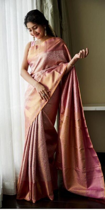 Pink Soft Litchi Silk Jacquard Saree | Sarees, Bollywood Sarees, Creative Sarees, Designer Sarees, Embroidered Sarees, Ethnic Saree, Modern Digital sarees, Party Wear Sarees