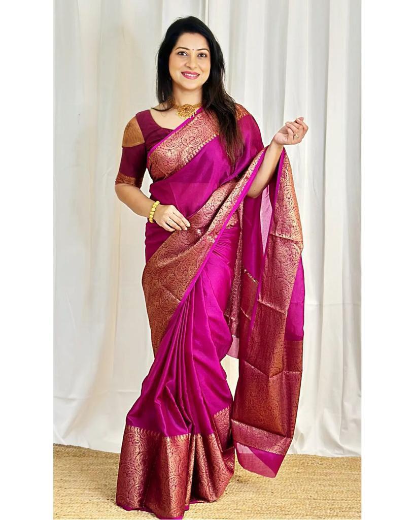 Pink Soft Litchi Silk Jacquard Work Saree | Sarees, Bollywood Sarees, Creative Sarees, Designer Sarees, Embroidered Sarees, Ethnic Saree, Modern Digital sarees, Party Wear Sarees