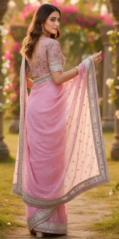 Pink Soft Organza Silk Lace Embroidery Work Saree | Sarees, Bollywood Sarees, Creative Sarees, Designer Sarees, Embroidered Sarees, Ethnic Saree, Modern Digital sarees, Party Wear Sarees