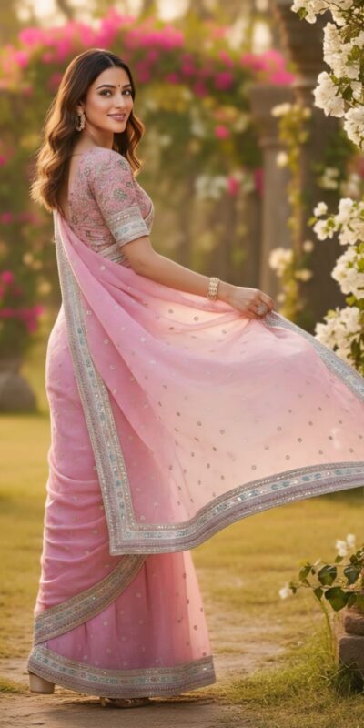 Pink Soft Organza Silk Lace Embroidery Work Saree | Sarees, Bollywood Sarees, Creative Sarees, Designer Sarees, Embroidered Sarees, Ethnic Saree, Modern Digital sarees, Party Wear Sarees