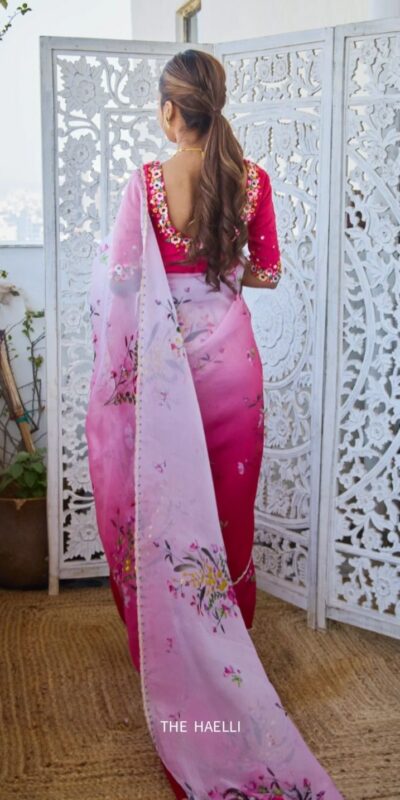 Pink Soft Tebby Silk Beads Sequins Work Saree | Sarees, Bollywood Sarees, Creative Sarees, Designer Sarees, Embroidered Sarees, Ethnic Saree, Modern Digital sarees, Party Wear Sarees