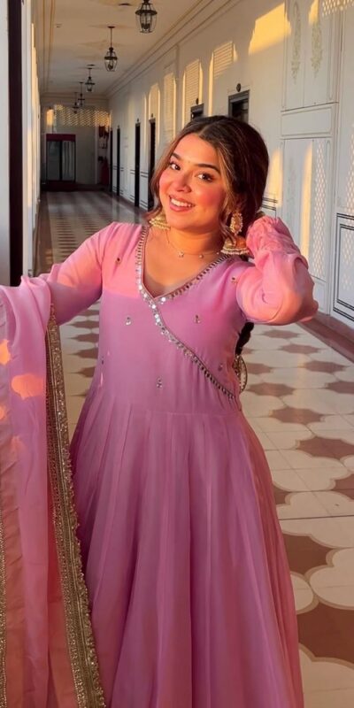 Pink Tabby Organza Embroidery Work Anarkali Suit | Anarkali Suits, Bollywood Anarkali, Creative-Anarkali, Designer Anarkali, Embroidered Anarkali, Party Wear Anarkali