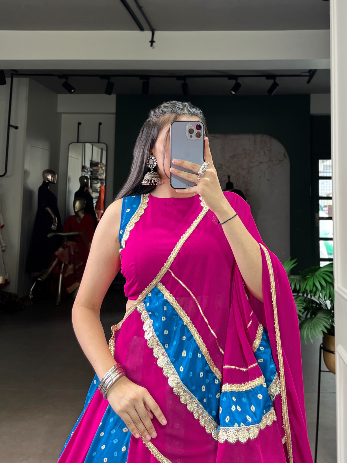 Pink Tasar Silk Bandhej Print Lehenga Choli | Lehenga, Bollywood Lehenga, Creative Lehenga, Designer Lehenga, Embroidered Lehenga, Party Wear Lehenga