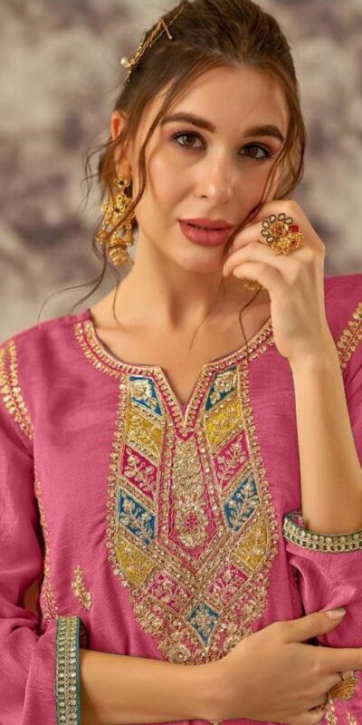Pink Vichitra Embroidery Codding Sequence Salwar Suit | Salwar suit, Casual Suits, Creative suits, Designer Suits, Palazzo Suits, Party Wear Suits, Patiala Suits, Straight Suits