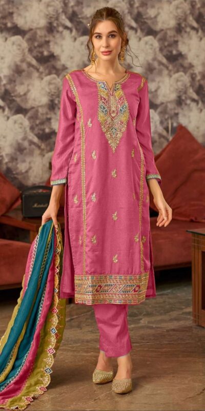 Pink Vichitra Embroidery Codding Sequence Salwar Suit | Salwar suit, Casual Suits, Creative suits, Designer Suits, Palazzo Suits, Party Wear Suits, Patiala Suits, Straight Suits
