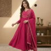 Pink Vichitra Silk Sequence Work Gown | Gowns, Bollywood Gowns, Creative Gowns, Designer Gowns, Embroidered Gowns, Party Wear Gowns