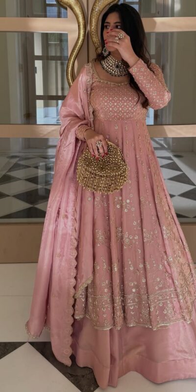 Pink Zimmy Silk Embroidery Work Lehenga Choli | Lehenga, Bollywood Lehenga, Creative Lehenga, Designer Lehenga, Embroidered Lehenga, Party Wear Lehenga