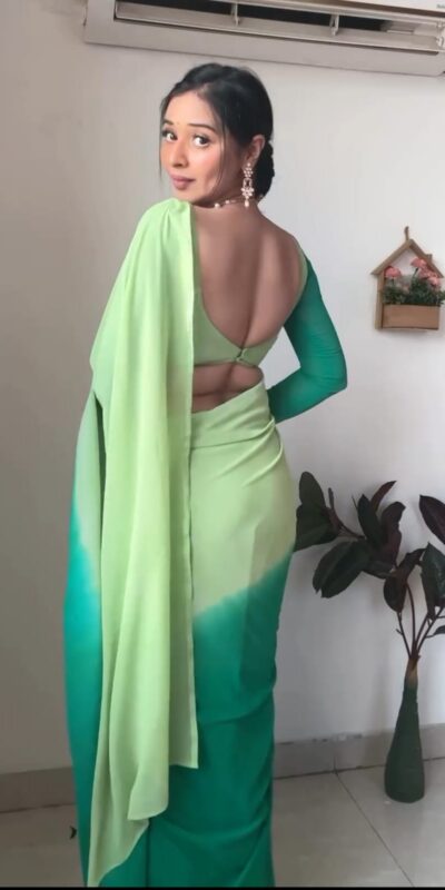 Pista And Green Georgette Silk Multi Combination All Over The Saree | Sarees, Bollywood Sarees, Creative Sarees, Designer Sarees, Embroidered Sarees, Ethnic Saree, Modern Digital sarees, Party Wear Sarees