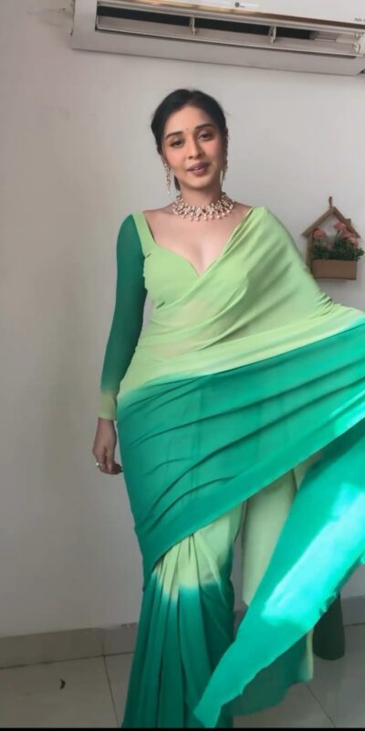 Pista And Green Georgette Silk Multi Combination All Over The Saree | Sarees, Bollywood Sarees, Creative Sarees, Designer Sarees, Embroidered Sarees, Ethnic Saree, Modern Digital sarees, Party Wear Sarees