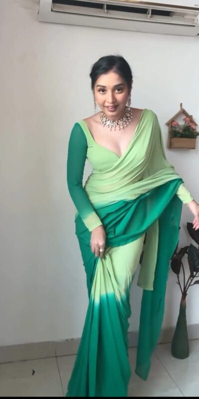Pista And Green Georgette Silk Multi Combination All Over The Saree | Sarees, Bollywood Sarees, Creative Sarees, Designer Sarees, Embroidered Sarees, Ethnic Saree, Modern Digital sarees, Party Wear Sarees