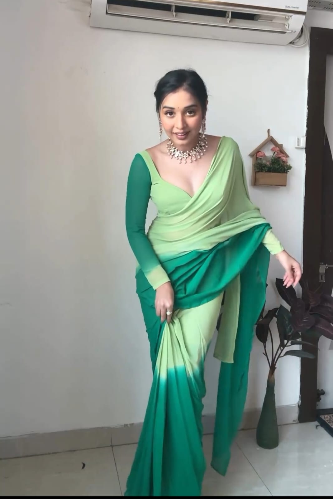 Pista And Green Georgette Silk Multi Combination All Over The Saree | Sarees, Bollywood Sarees, Creative Sarees, Designer Sarees, Embroidered Sarees, Ethnic Saree, Modern Digital sarees, Party Wear Sarees