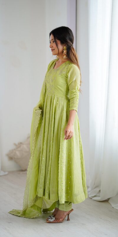 Pista Crunchy Silk Sequence Anarkali Gown | Gowns, Bollywood Gowns, Creative Gowns, Designer Gowns, Embroidered Gowns, Party Wear Gowns