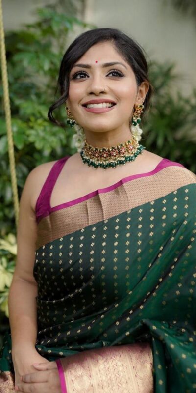 KPR 6047 Green in Soft Lichi Silk Jacquard Work Designer Work Saree . Exclusive Offer ₹1449. Delivery 4-6 Working Days. Shop now. | Sarees, Bollywood Sarees, Creative Sarees, Designer Sarees, Embroidered Sarees, Ethnic Saree, Modern Digital sarees, Party Wear Sarees