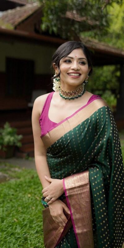 KPR 6047 Green in Soft Lichi Silk Jacquard Work Designer Work Saree . Exclusive Offer ₹1449. Delivery 4-6 Working Days. Shop now. | Sarees, Bollywood Sarees, Creative Sarees, Designer Sarees, Embroidered Sarees, Ethnic Saree, Modern Digital sarees, Party Wear Sarees