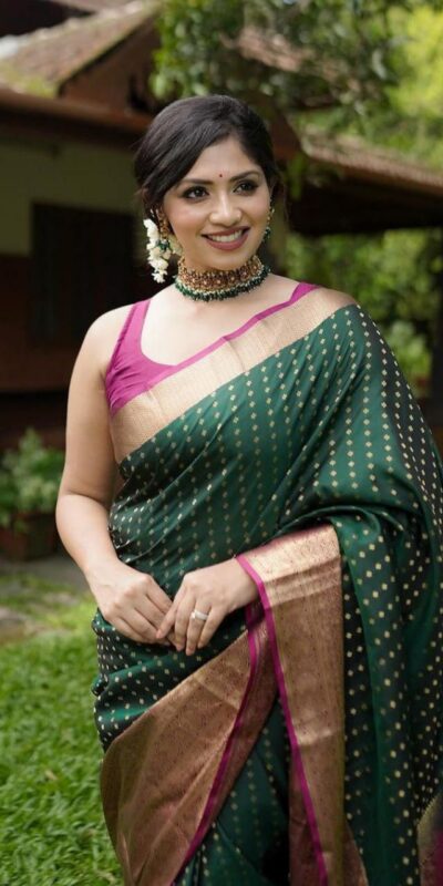 KPR 6047 Green in Soft Lichi Silk Jacquard Work Designer Work Saree . Exclusive Offer ₹1449. Delivery 4-6 Working Days. Shop now. | Sarees, Bollywood Sarees, Creative Sarees, Designer Sarees, Embroidered Sarees, Ethnic Saree, Modern Digital sarees, Party Wear Sarees