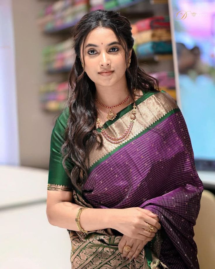 KPR 307 Purple in Soft Lichi Silk Jacquard Work Designer Work Saree . Exclusive Offer ₹1449. Delivery 4-6 Working Days. Shop now. | Sarees, Bollywood Sarees, Creative Sarees, Designer Sarees, Embroidered Sarees, Ethnic Saree, Modern Digital sarees, Party Wear Sarees