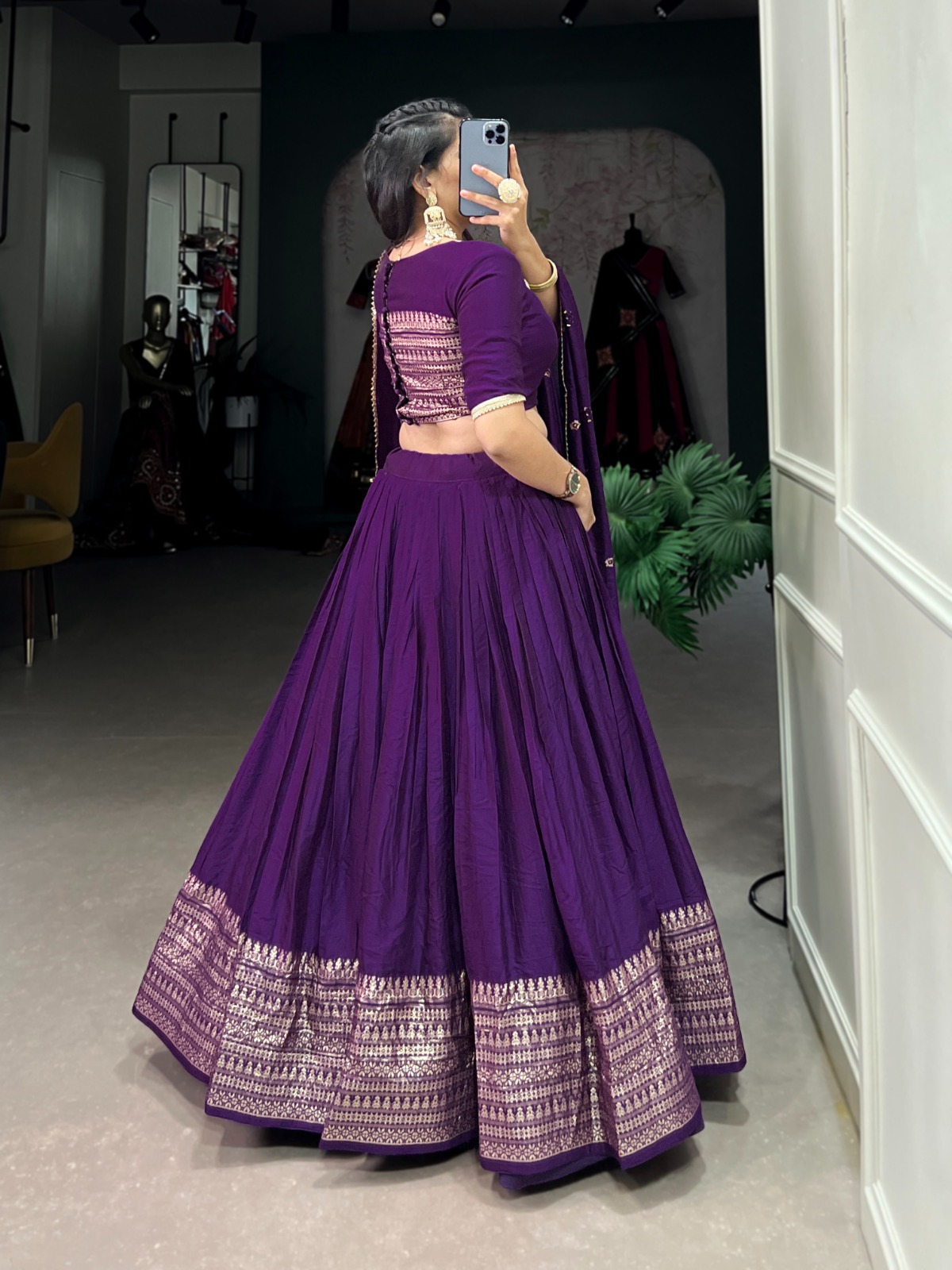 Purple Chanderi Weaving Lehenga Choli | Lehenga, Bollywood Lehenga, Creative Lehenga, Designer Lehenga, Embroidered Lehenga, Party Wear Lehenga