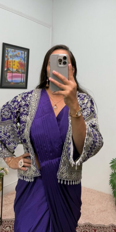 Purple Chinnon Fully Embroidery Koti Saree | Sarees, Bollywood Sarees, Creative Sarees, Designer Sarees, Embroidered Sarees, Ethnic Saree, Modern Digital sarees, Party Wear Sarees