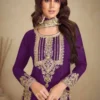 Purple Chinon Multi Embroidery Work Salwar Suit | Jump Suits, Tops & Bottoms, Track Suits, Salwar suit, Casual Suits, Creative suits, Designer Suits, Palazzo Suits, Party Wear Suits, Patiala Suits, Straight Suits, Trendy Wear