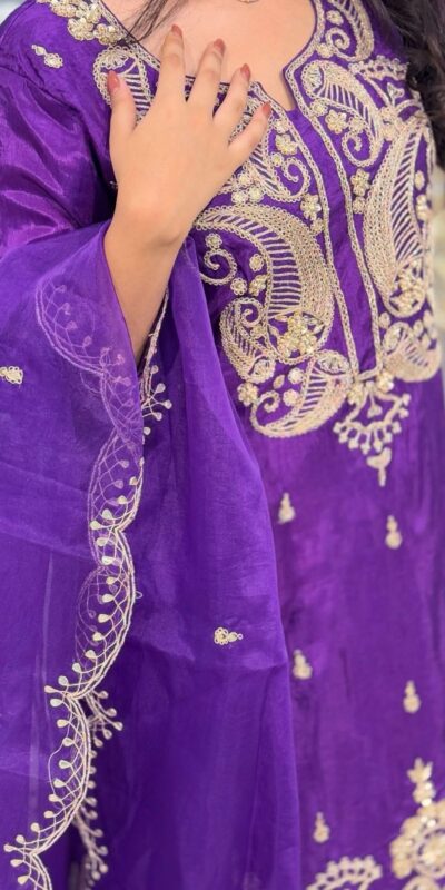 Purple Chinon Sequence Salwar Suit | Jump Suits, Salwar suit, Casual Suits, Creative suits, Designer Suits, Palazzo Suits, Party Wear Suits, Patiala Suits, Straight Suits