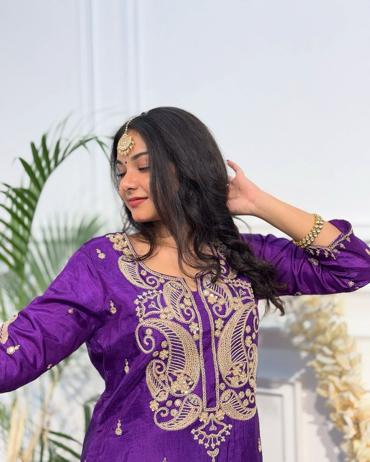 Purple Chinon Sequence Salwar Suit | Jump Suits, Salwar suit, Casual Suits, Creative suits, Designer Suits, Palazzo Suits, Party Wear Suits, Patiala Suits, Straight Suits