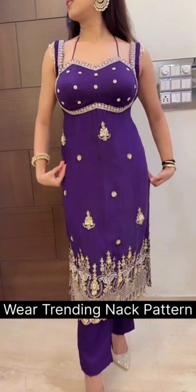 Purple Faux Georgette Embroider Work Salwar Suit | Jump Suits, Salwar suit, Casual Suits, Creative suits, Designer Suits, Palazzo Suits, Party Wear Suits, Patiala Suits, Straight Suits