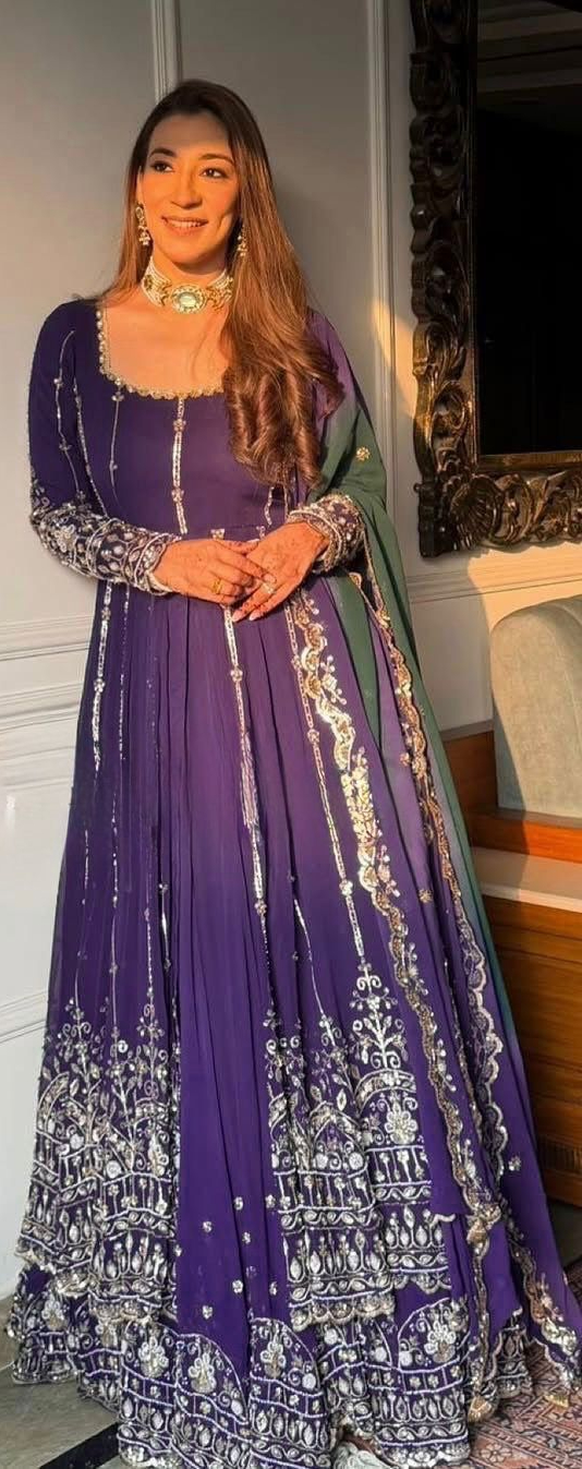 Purple Faux Georgette Lace Work Digital Print Lehenga Choli | Lehenga, Bollywood Lehenga, Creative Lehenga, Designer Lehenga, Embroidered Lehenga, Party Wear Lehenga
