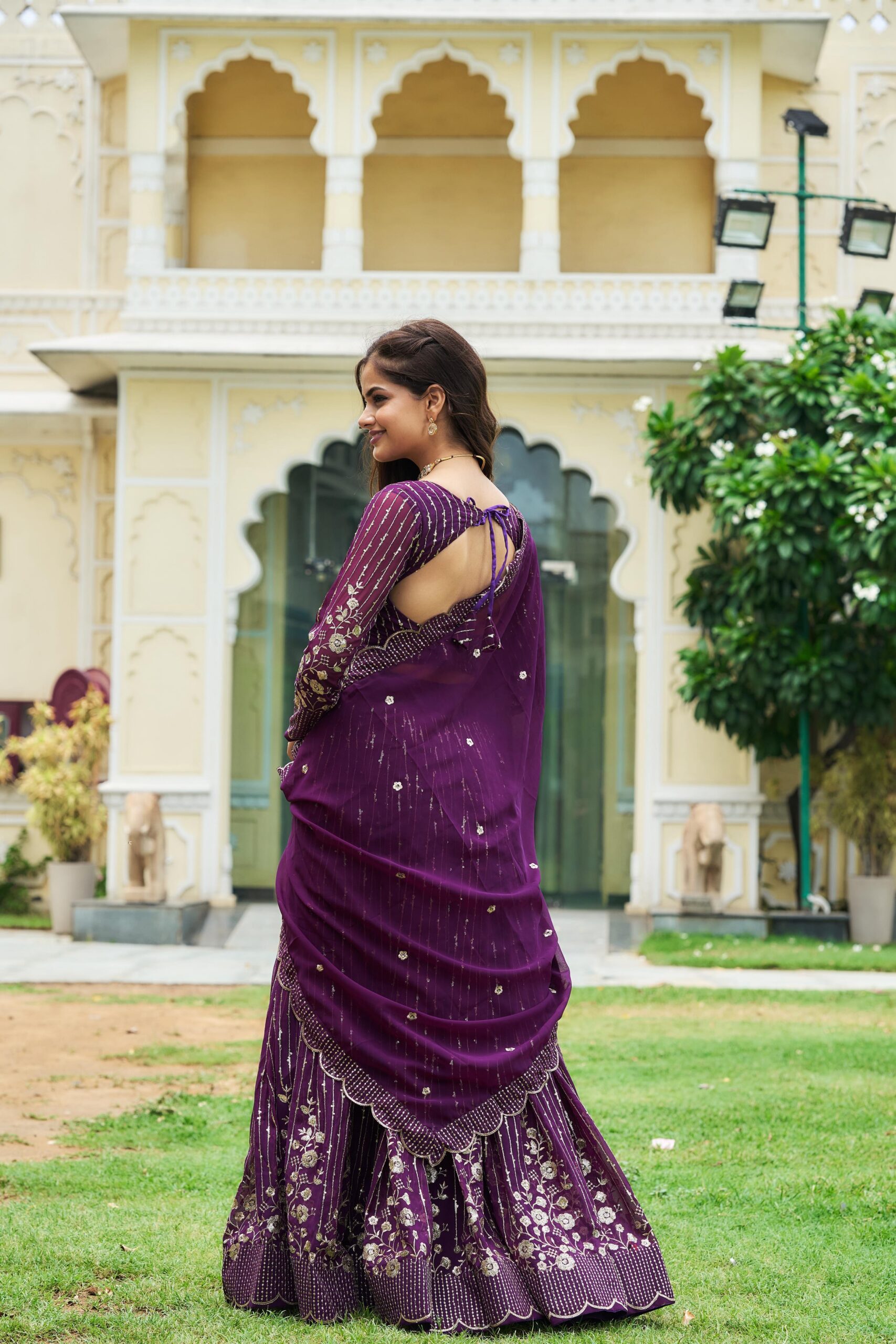 Purple Fox Georgette Sequence Work Lehenga Choli | Lehenga, Bollywood Lehenga, Creative Lehenga, Designer Lehenga, Embroidered Lehenga, Party Wear Lehenga