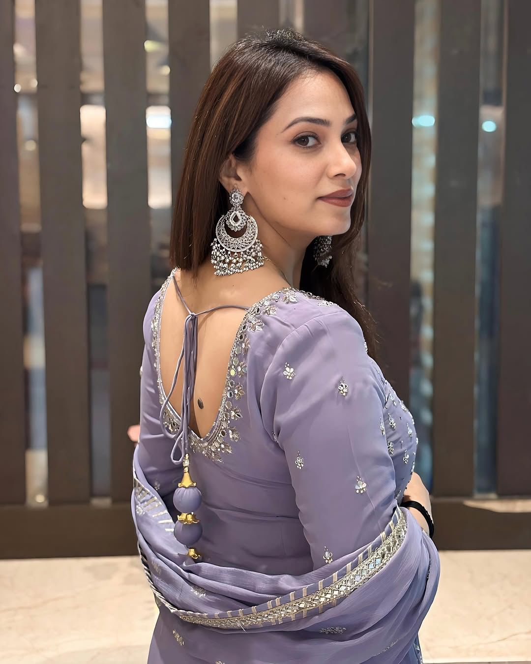 Purple Georgette Sequences Work Pearl Real Mirror Salwar Suit | Jump Suits, Salwar suit, Casual Suits, Creative suits, Designer Suits, Palazzo Suits, Party Wear Suits, Patiala Suits, Straight Suits