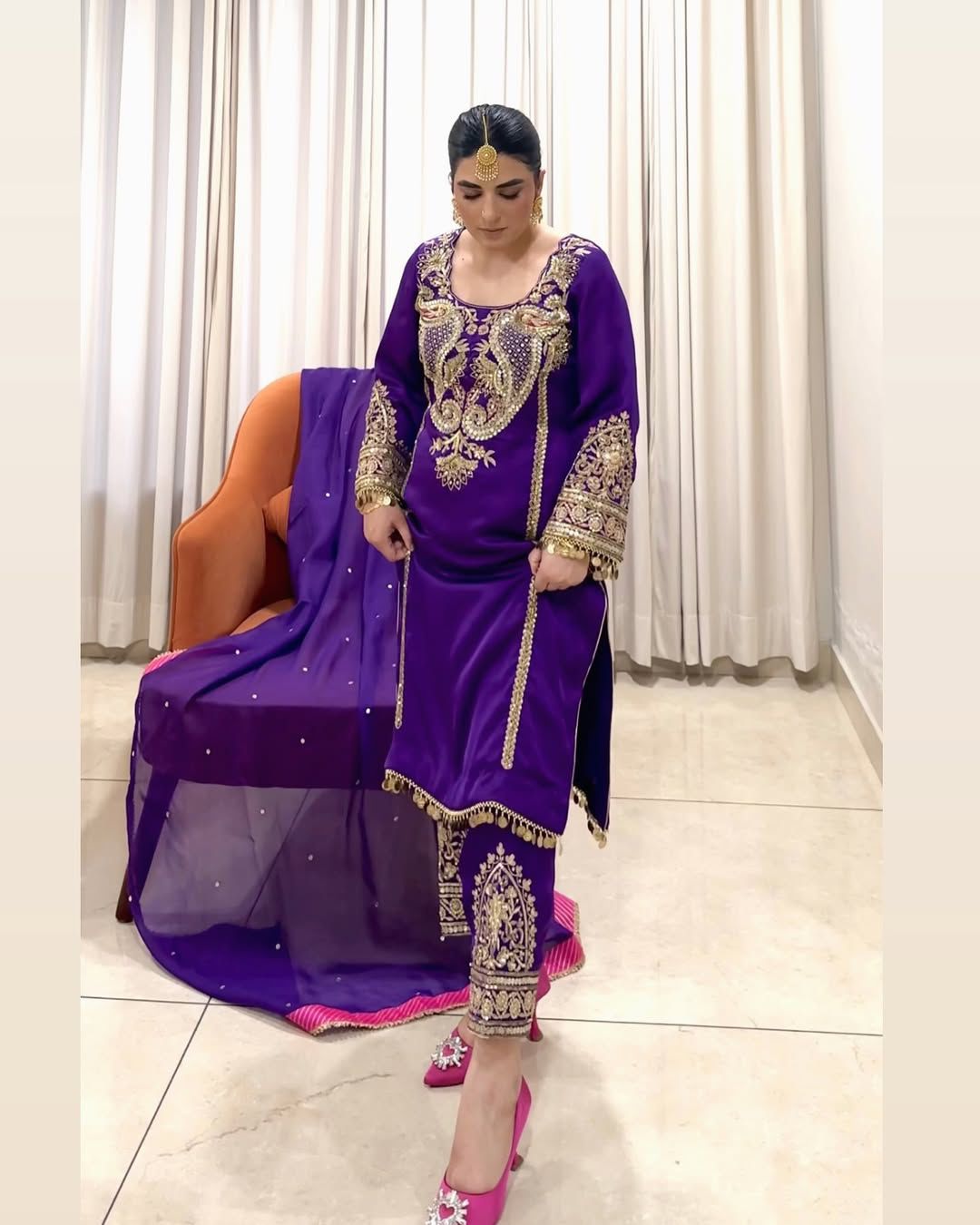 Purple Georgette With Sequences Salwar Suit | Jump Suits, Tops & Bottoms, Track Suits, Salwar suit, Casual Suits, Creative suits, Designer Suits, Palazzo Suits, Party Wear Suits, Patiala Suits, Straight Suits, Trendy Wear