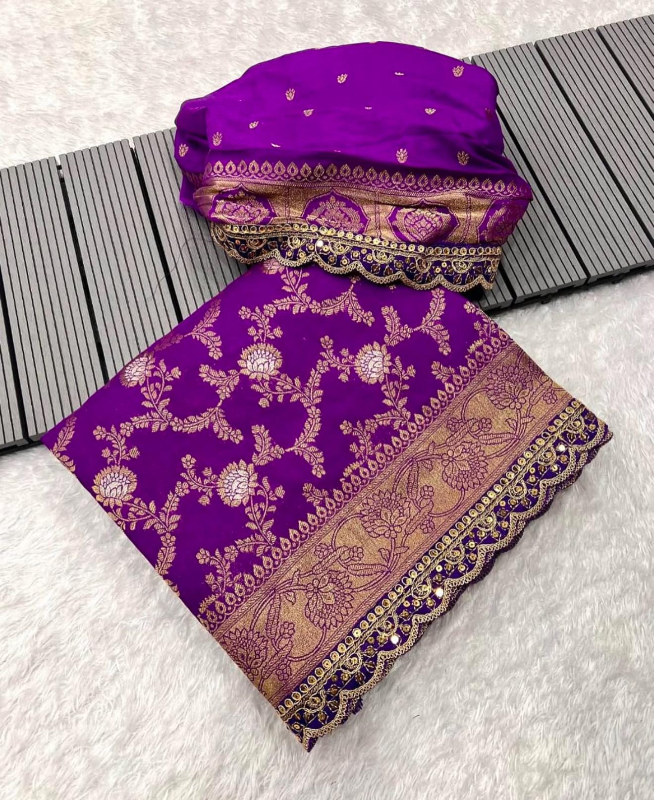 Purple Jacquard Weaving Embroidery Cording Lace Saree | Sarees, Bollywood Sarees, Creative Sarees, Designer Sarees, Embroidered Sarees, Ethnic Saree, Modern Digital sarees, Party Wear Sarees