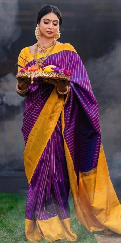 Purple Lichi Silk Rich Pallu Saree | Sarees, Bollywood Sarees, Creative Sarees, Designer Sarees, Embroidered Sarees, Ethnic Saree, Modern Digital sarees, Party Wear Sarees