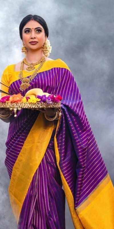 Purple Lichi Silk Rich Pallu Saree | Sarees, Bollywood Sarees, Creative Sarees, Designer Sarees, Embroidered Sarees, Ethnic Saree, Modern Digital sarees, Party Wear Sarees