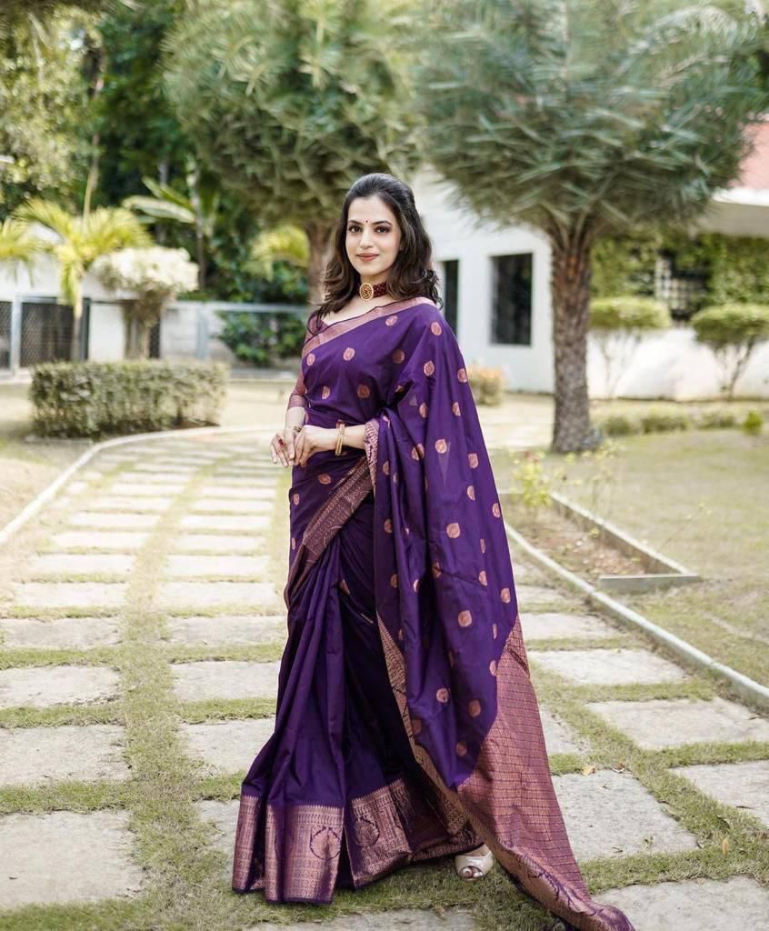 Purple Lichi Silk Rich Pallu Work Border Saree | Sarees, Bollywood Sarees, Creative Sarees, Designer Sarees, Embroidered Sarees, Ethnic Saree, Modern Digital sarees, Party Wear Sarees