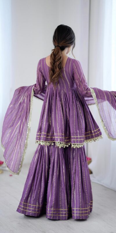 Purple Mal Chanderi Mirror Work Salwar Suit | Jump Suits, Tops & Bottoms, Track Suits, Salwar suit, Casual Suits, Creative suits, Designer Suits, Palazzo Suits, Party Wear Suits, Patiala Suits, Straight Suits, Trendy Wear