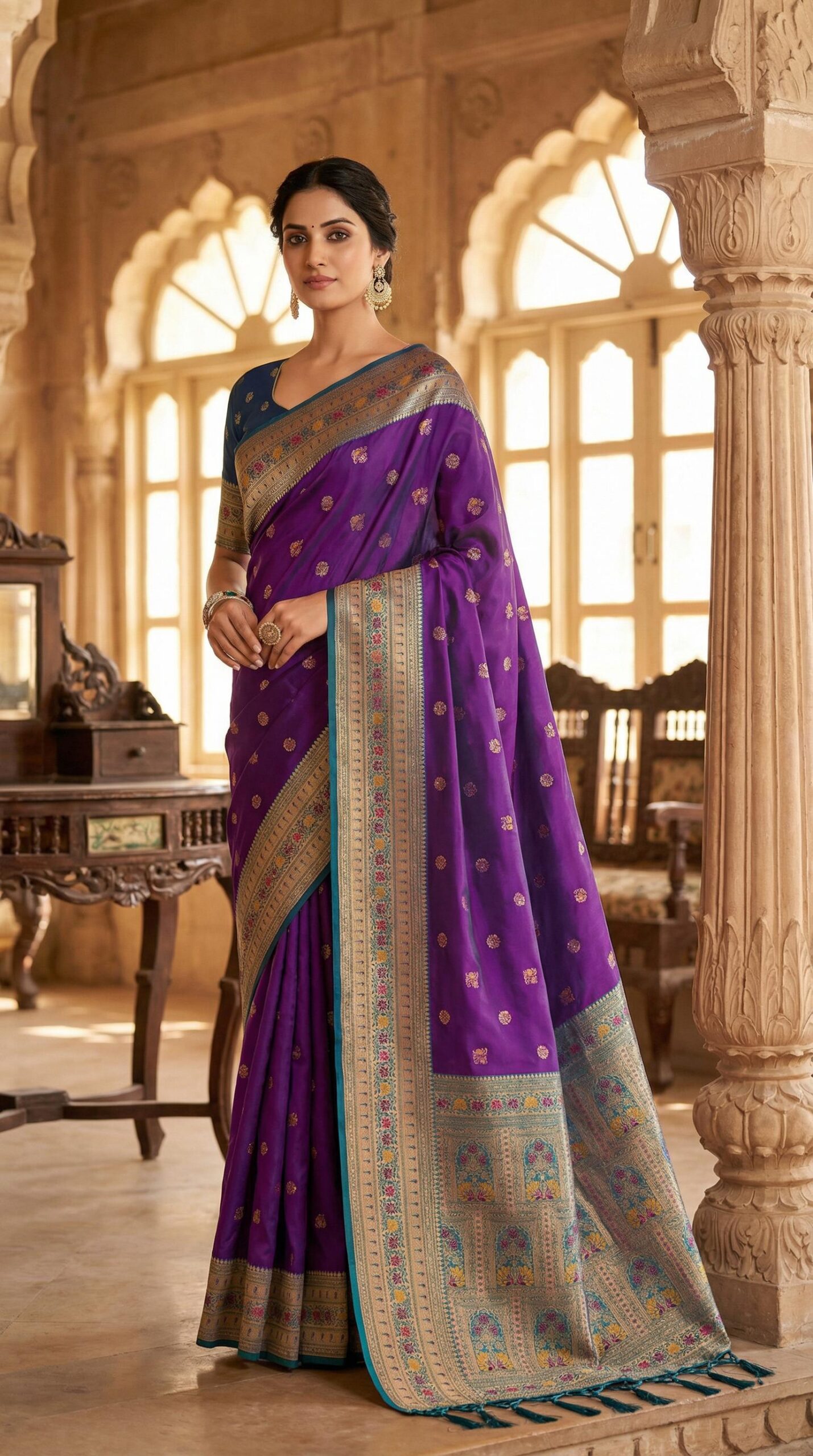Purple Meenakari Lace Zari Work Saree | Sarees, Bollywood Sarees, Creative Sarees, Designer Sarees, Embroidered Sarees, Ethnic Saree, Modern Digital sarees, Party Wear Sarees